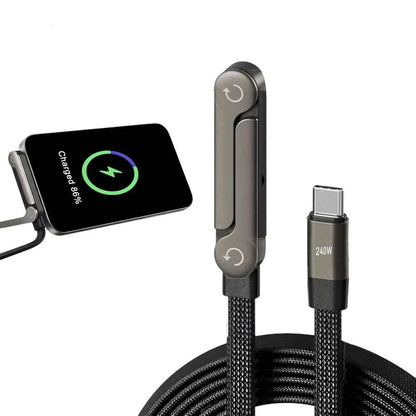 ⚡🔋 Câble USB-C Magnétique Rotatif 240W 🔋⚡