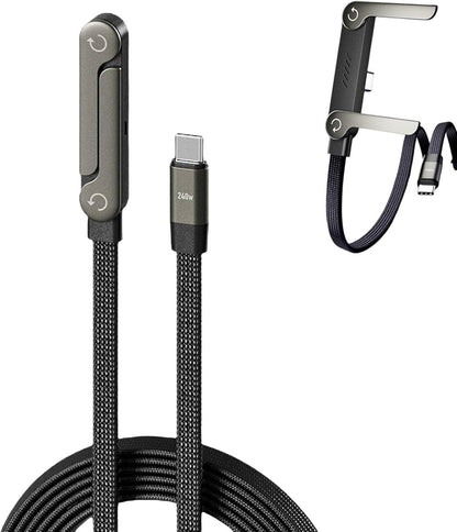⚡🔋 Câble USB-C Magnétique Rotatif 240W 🔋⚡